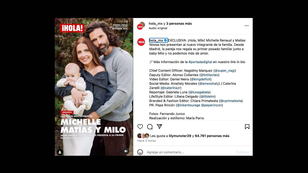 Michelle Renaud y Matías Novoa presentan a su hijo Milo